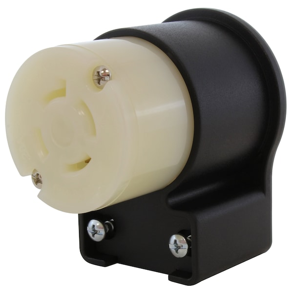 Locking Connector, L16-20R, 20 A, 480V AC, Three Phase, Black